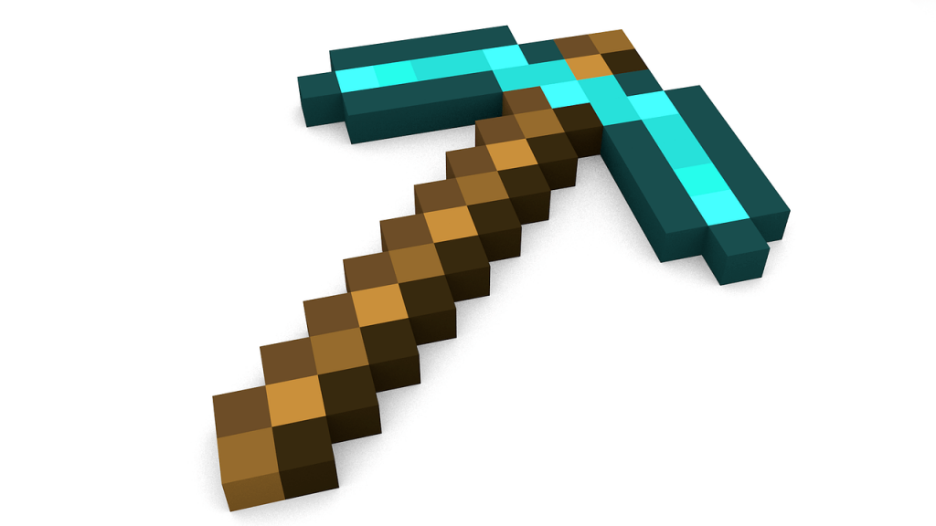 Glänzende Diamant-Spitzhacke für den Bergbau in Minecraft eines der besten Videospielen aller Zeiten